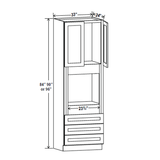 Oven Cabinet - 33W x 96H X 24D -Charleston White Cabinet - RTA