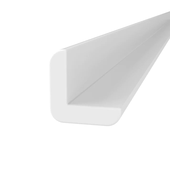 Outside Corner Moulding - 96'W x 3/4'H x 3/4D - Aria White Shaker - RTA