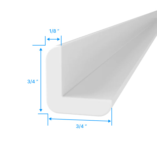 Outside Corner Moulding - 96'W x 3/4'H x 3/4D - Aria White Shaker