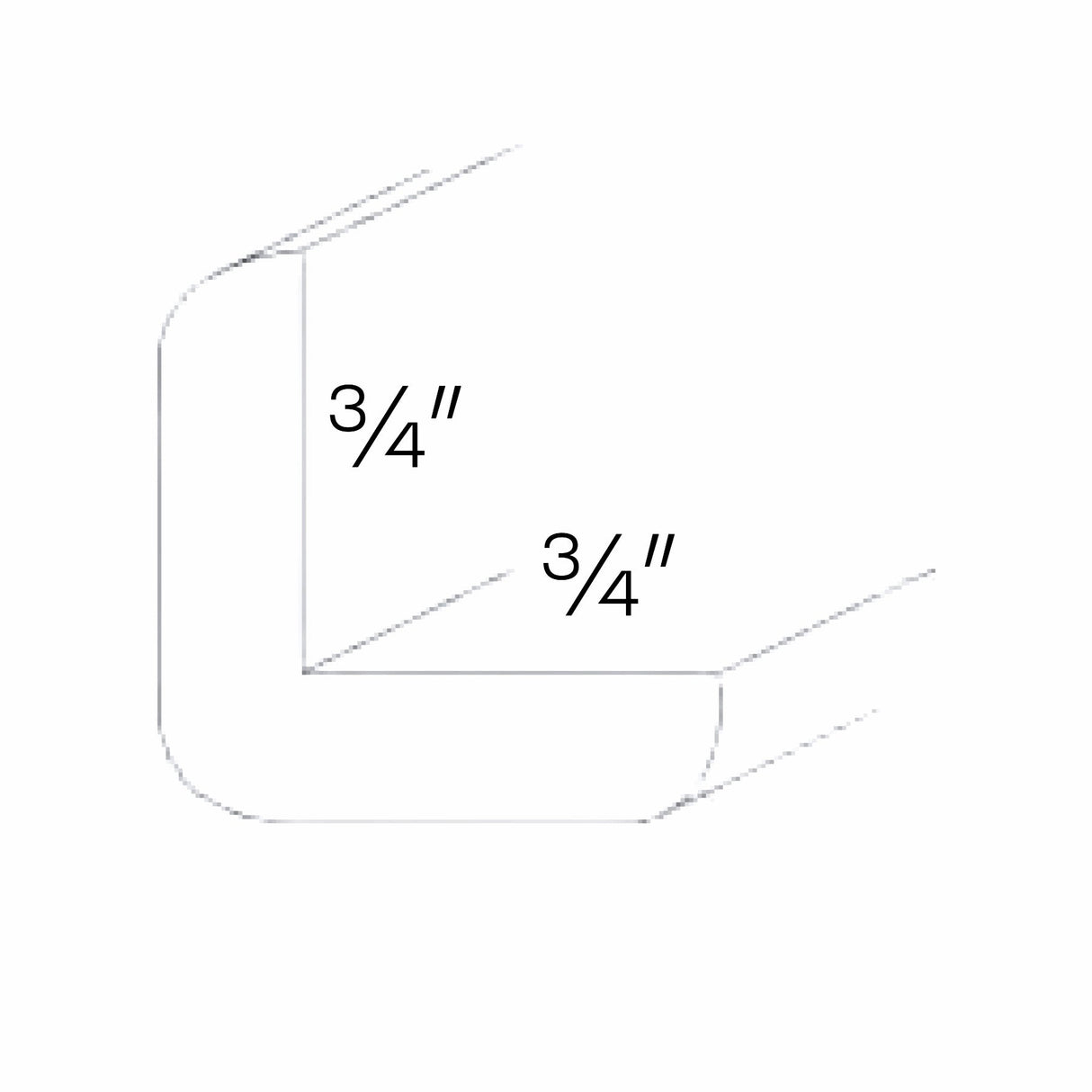 RTA - Richmond White - Corner Molding OCM | 96"W x 0.75"H x 0.75"D