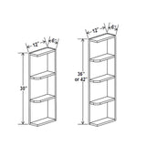 Wall End Shelf - 6W x 30H x 12D - 2S - Grey Shaker Cabinet - RTA