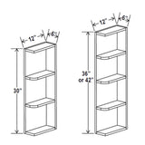 Wall End Shelf - 6W x 42H x 12D - 4S - Aspen White
