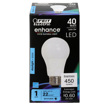 A19 LED Light Bulbs, 8.8 Watts, E26, 800 Lumens, 5000K, Dimmable