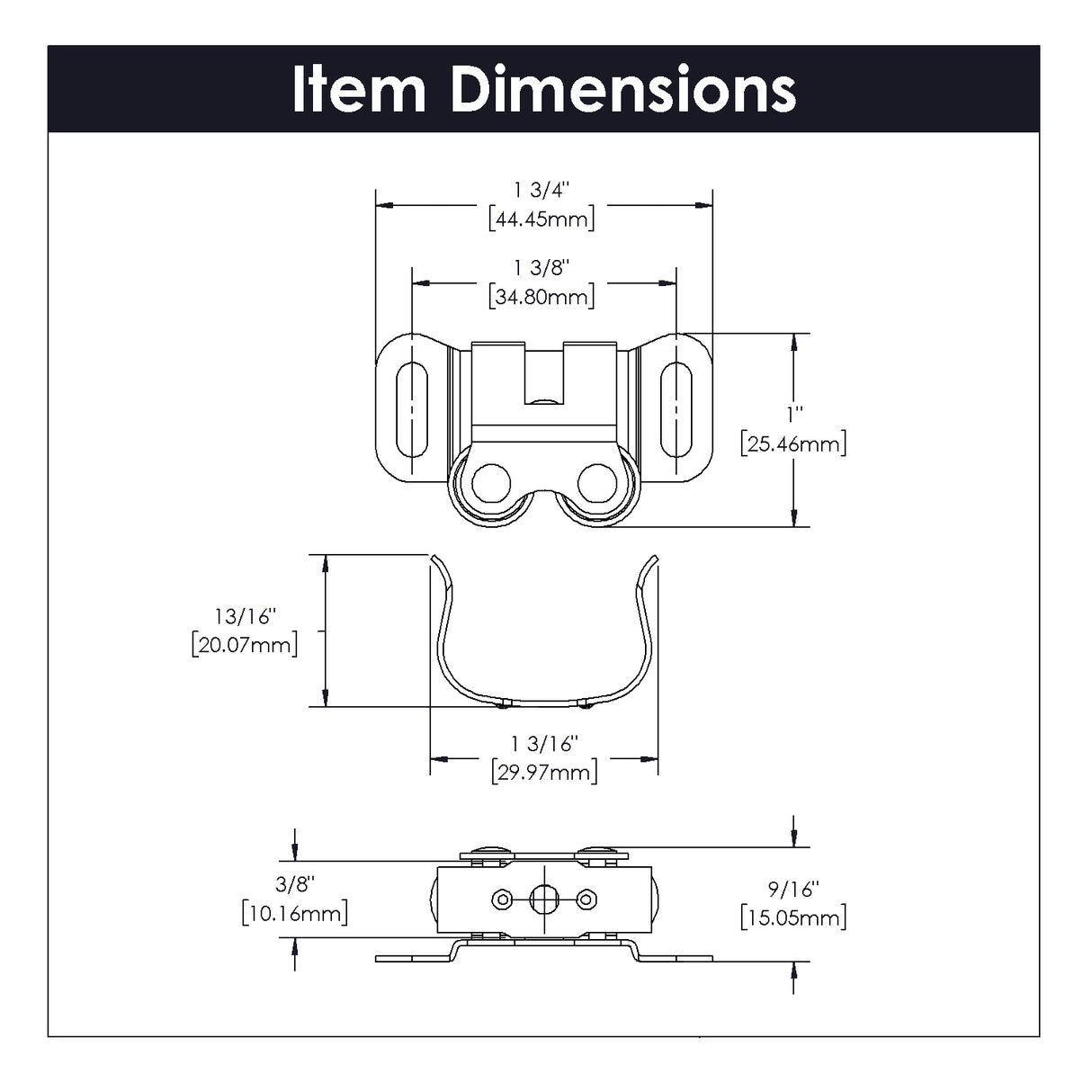 Magnetic Door Catch 1-3/8 Inch Center to Center Cadmium - Hickory Hardware