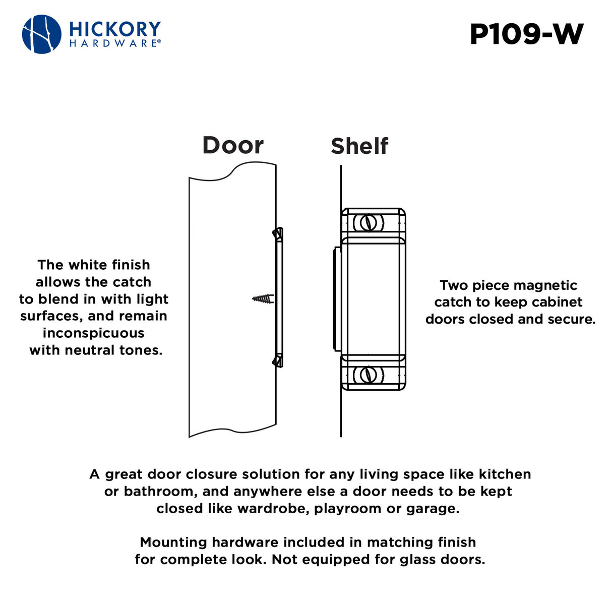 Magnetic Catch 1-7/16 Inch Center to Center - Hickory Hardware