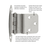 Hinge 3/8 Inch Inset Surface Face Frame Free Swinging (2 Hinges/Per Pack) - Hickory Hardware