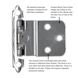 Hinge 3/8 Inch Inset Surface Face Frame Self-Close (2 Hinges/Per Pack) - Hickory Hardware