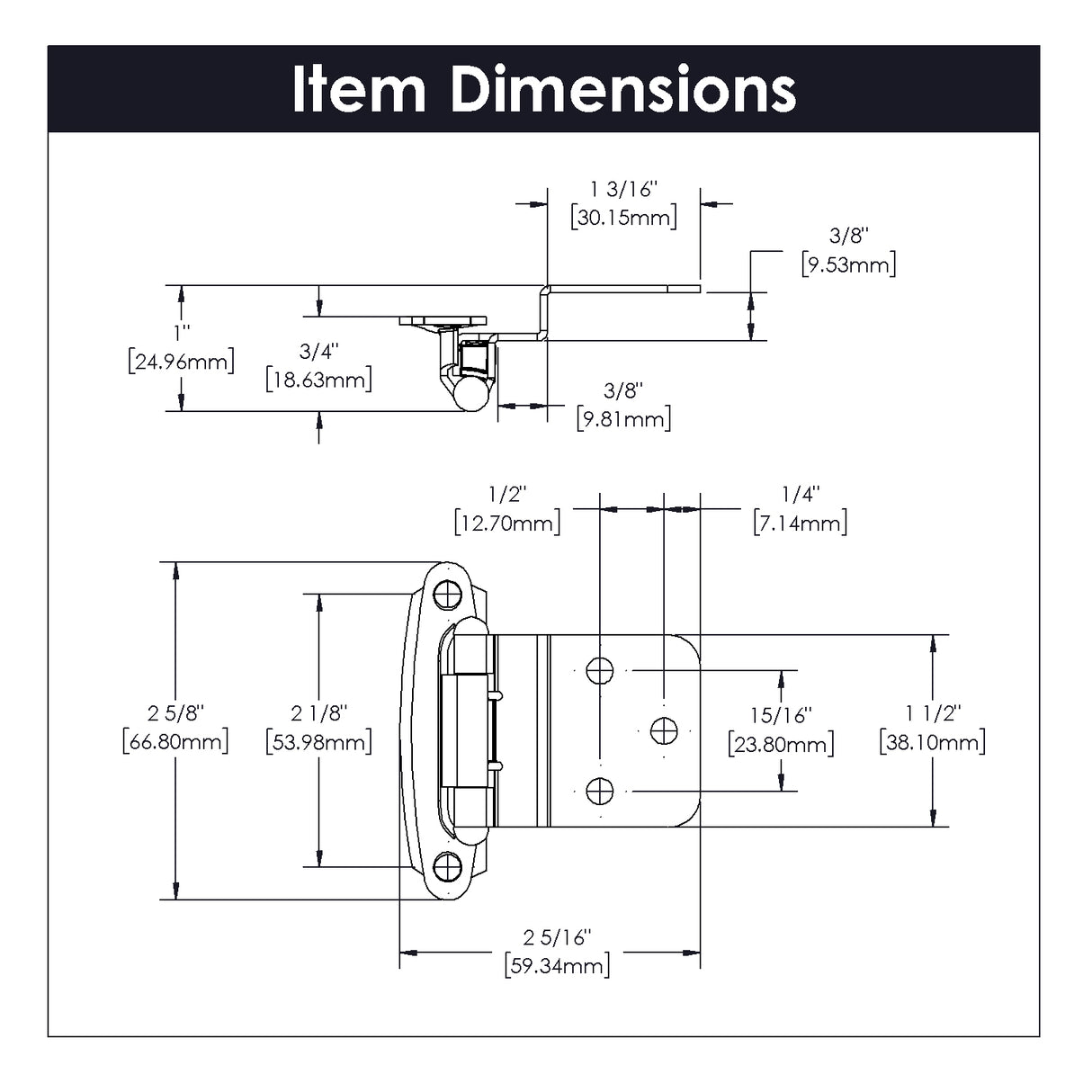 Hinge 3/8 Inch Inset Surface Face Frame Self-Close (2 Hinges/Per Pack) - Hickory Hardware