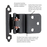 Hinge 3/8 Inch Inset Surface Face Frame Self-Close (2 Hinges/Per Pack) - Hickory Hardware