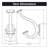 Hook 1-1/2 Inch Center to Center - Hickory Hardware