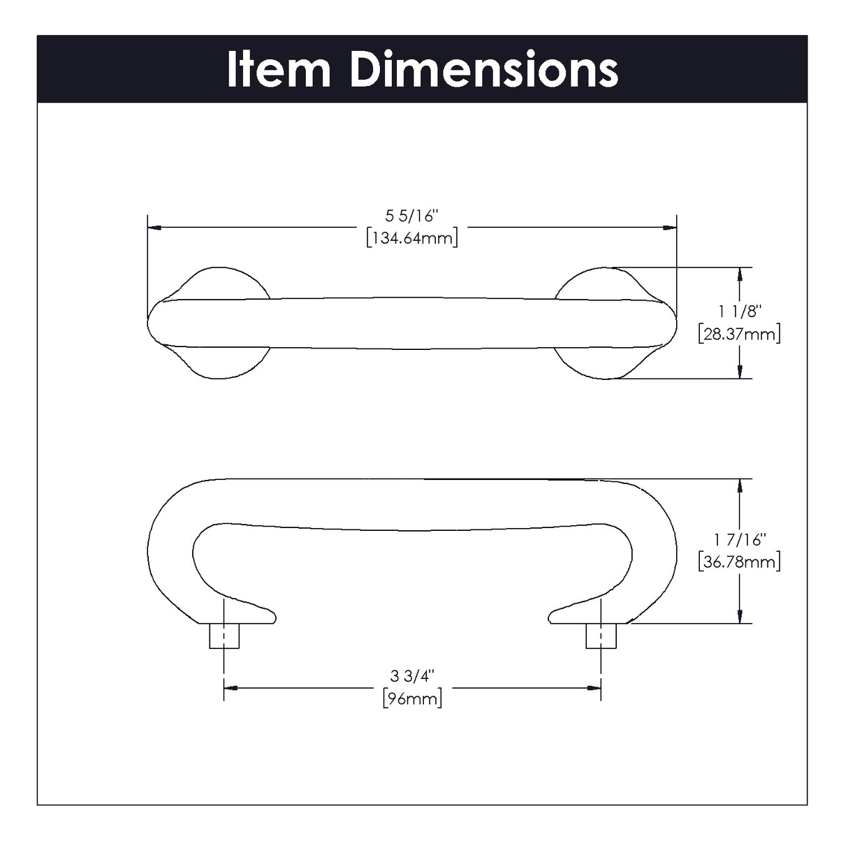 Kitchen Door Handles - 3-3/4 Inch (96mm) Center to Center - Hickory Hardware