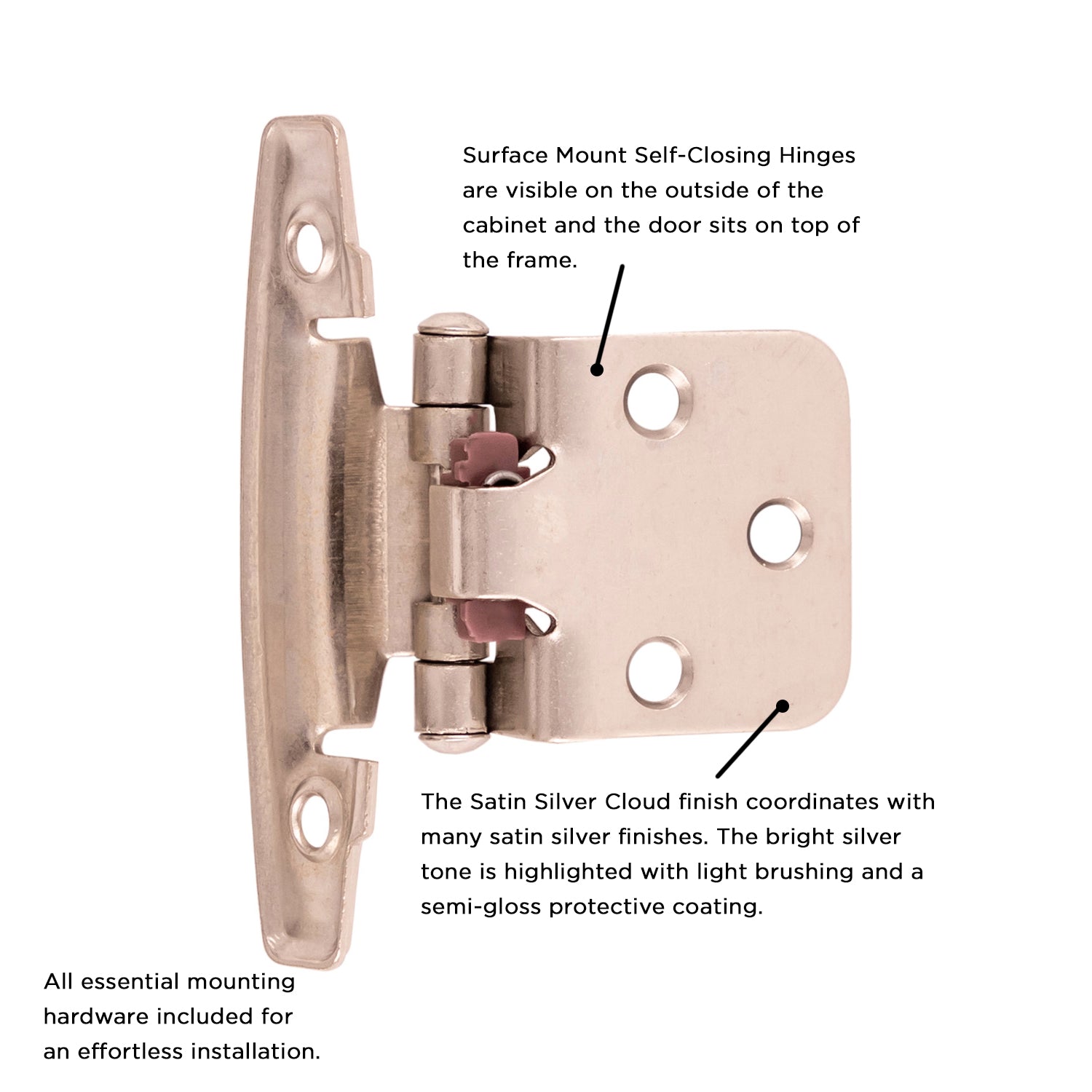 Top mount store cabinet hinges