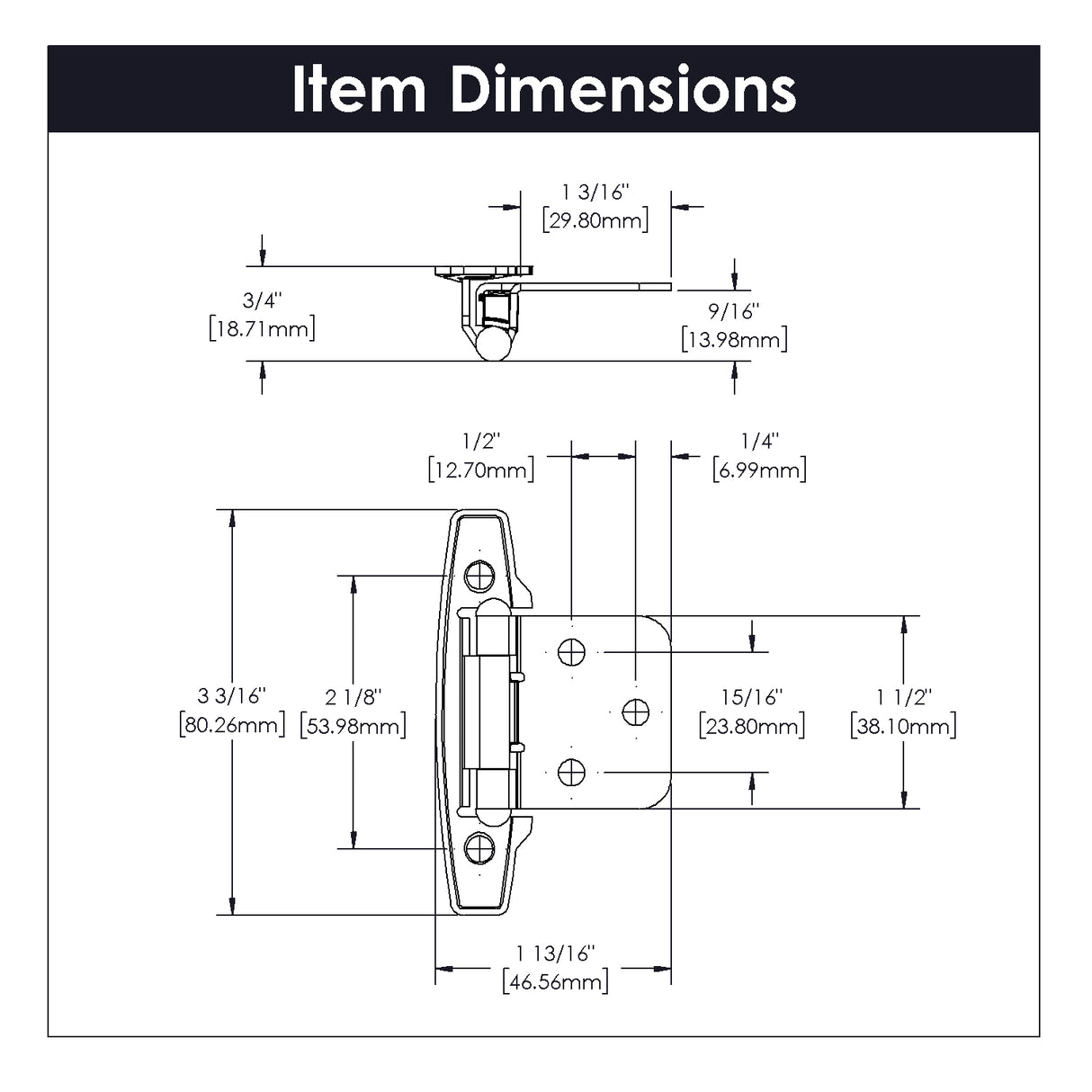 Hinge Flush Surface Face Frame Self-Close (2 Hinges/Per Pack) - Hickory Hardware