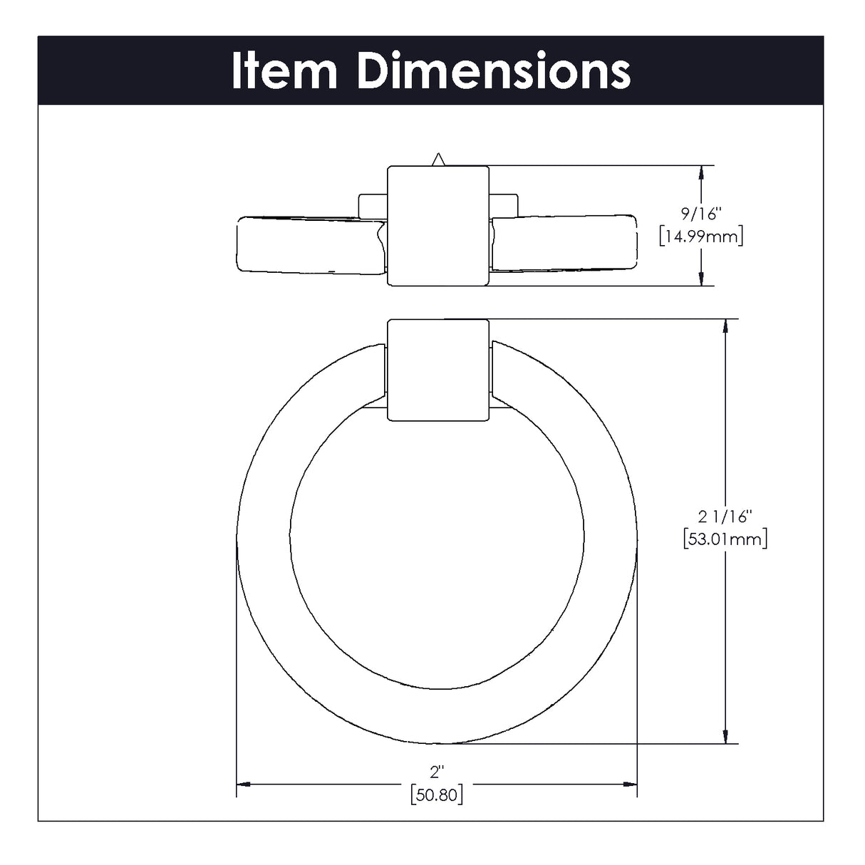 Ring Pull 2-1/8 Inch X 2 Inch - Camarilla Collection