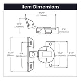 Hinge Concealed 1-3/8 Inch Overlay Face Frame Self-Close in Polished Nickel - Hickory Hardware