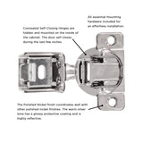 Hinge Concealed 1-1/4 Inch Overlay Face Frame Self-Close in Polished Nickel - Hickory Hardware