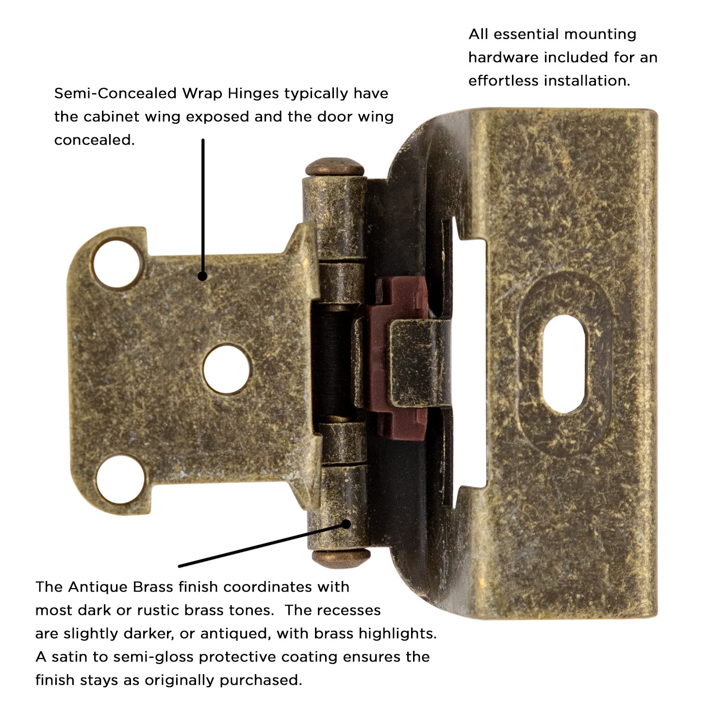 Hickory Hardware - Self-Closing Semi-Concealed Collection -