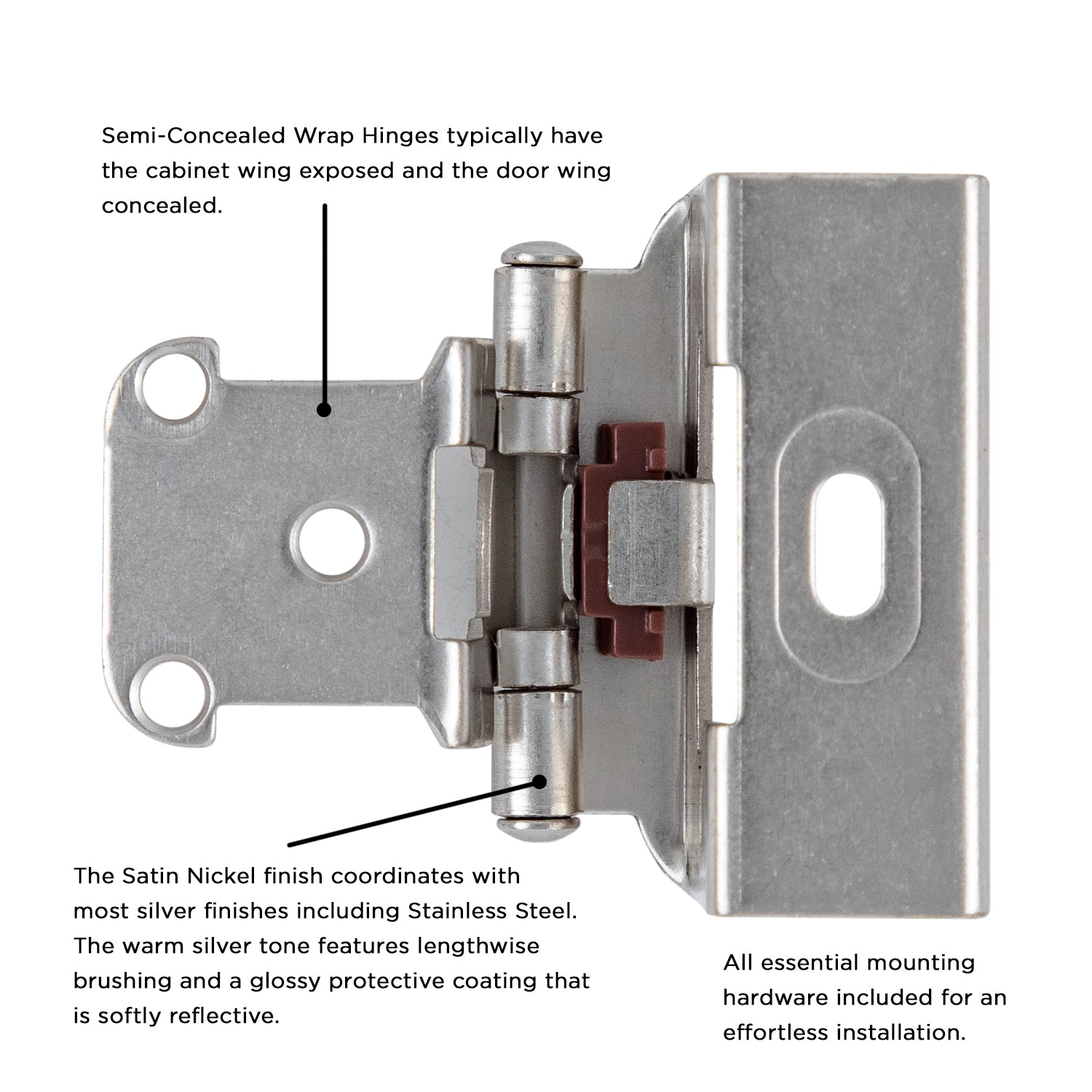 Hickory Hardware - Self-Closing Semi-Concealed Collection -