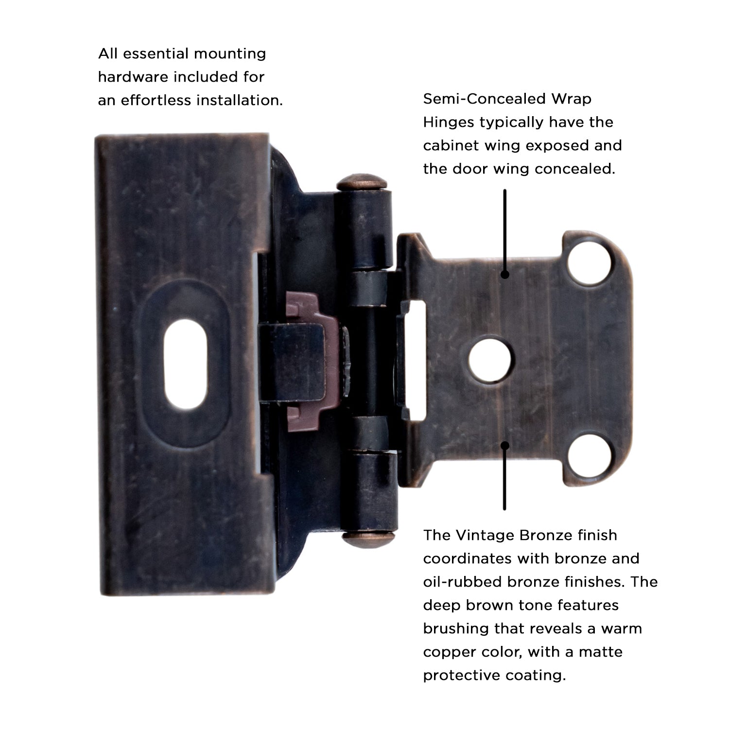 Hickory Hardware - Self-Closing Semi-Concealed Collection -