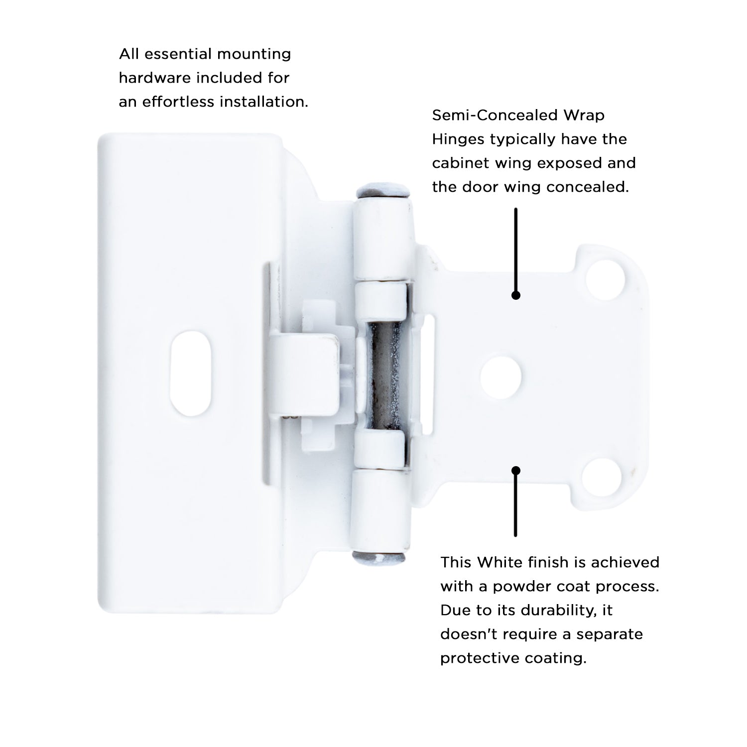 Hickory Hardware - Self-Closing Semi-Concealed Collection -