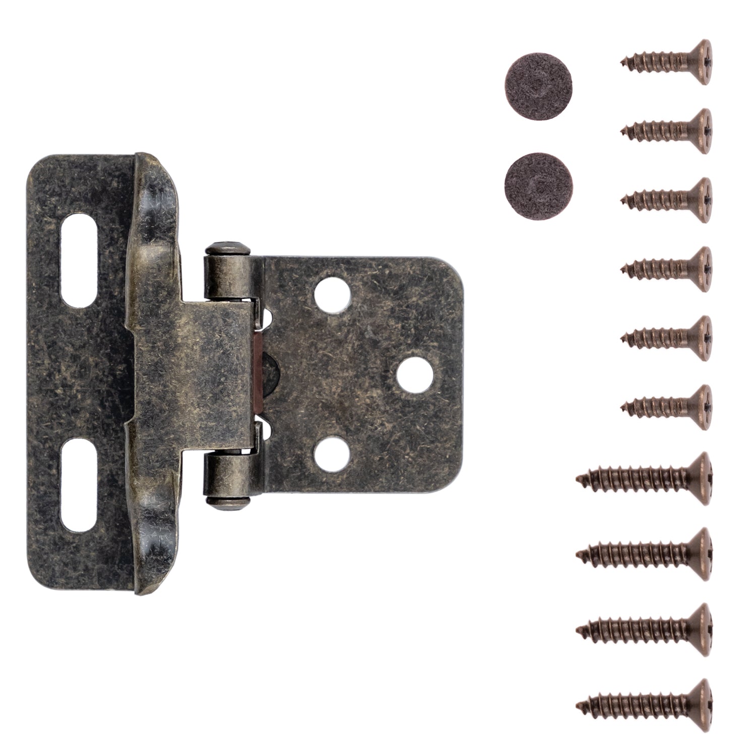 Semi Concealed Cabinet Hinges 1/4 Inch Overlay Face Frame Full Wrap Self-Close (2 Hinges/Per Pack) - Hickory Hardware