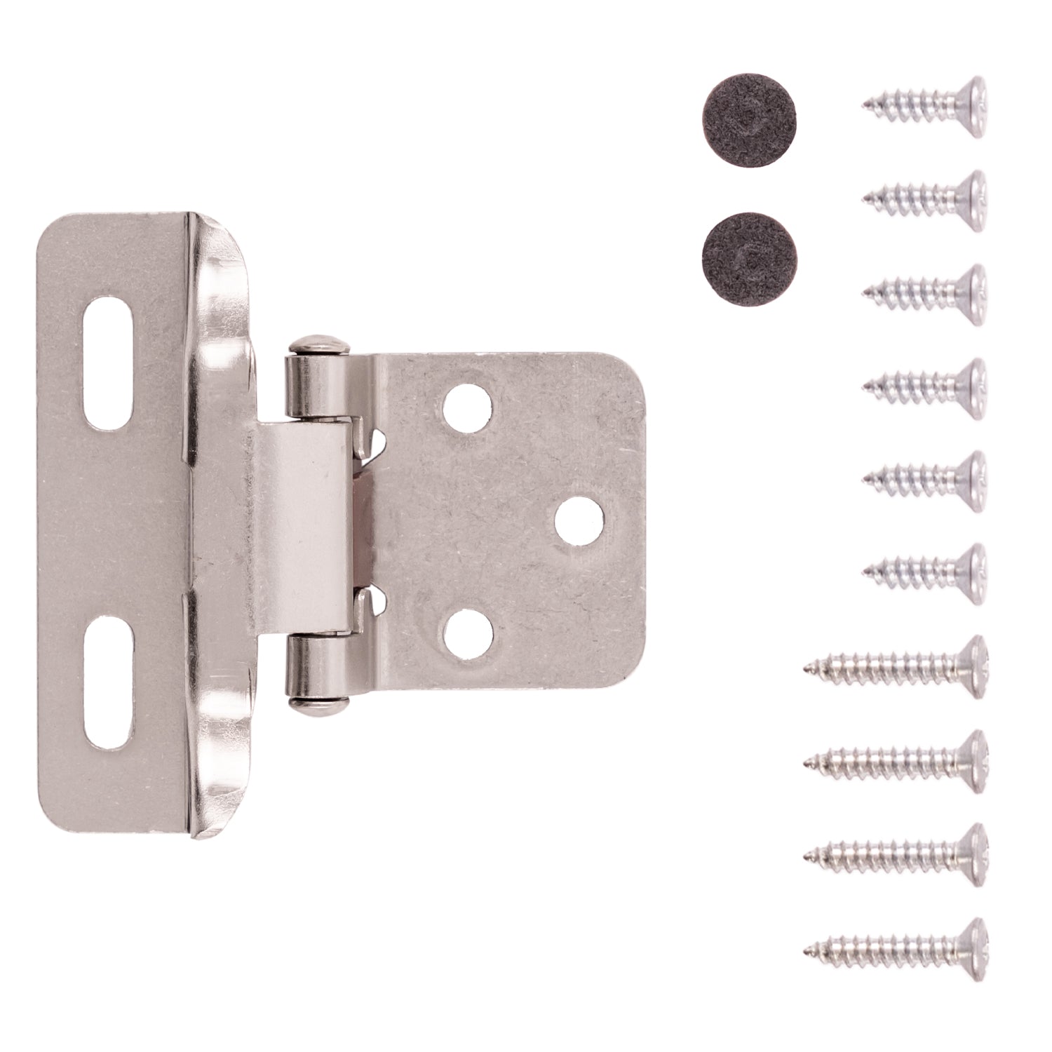 Semi Concealed Cabinet Hinges 1/4 Inch Overlay Face Frame Full Wrap Self-Close (2 Hinges/Per Pack) - Hickory Hardware