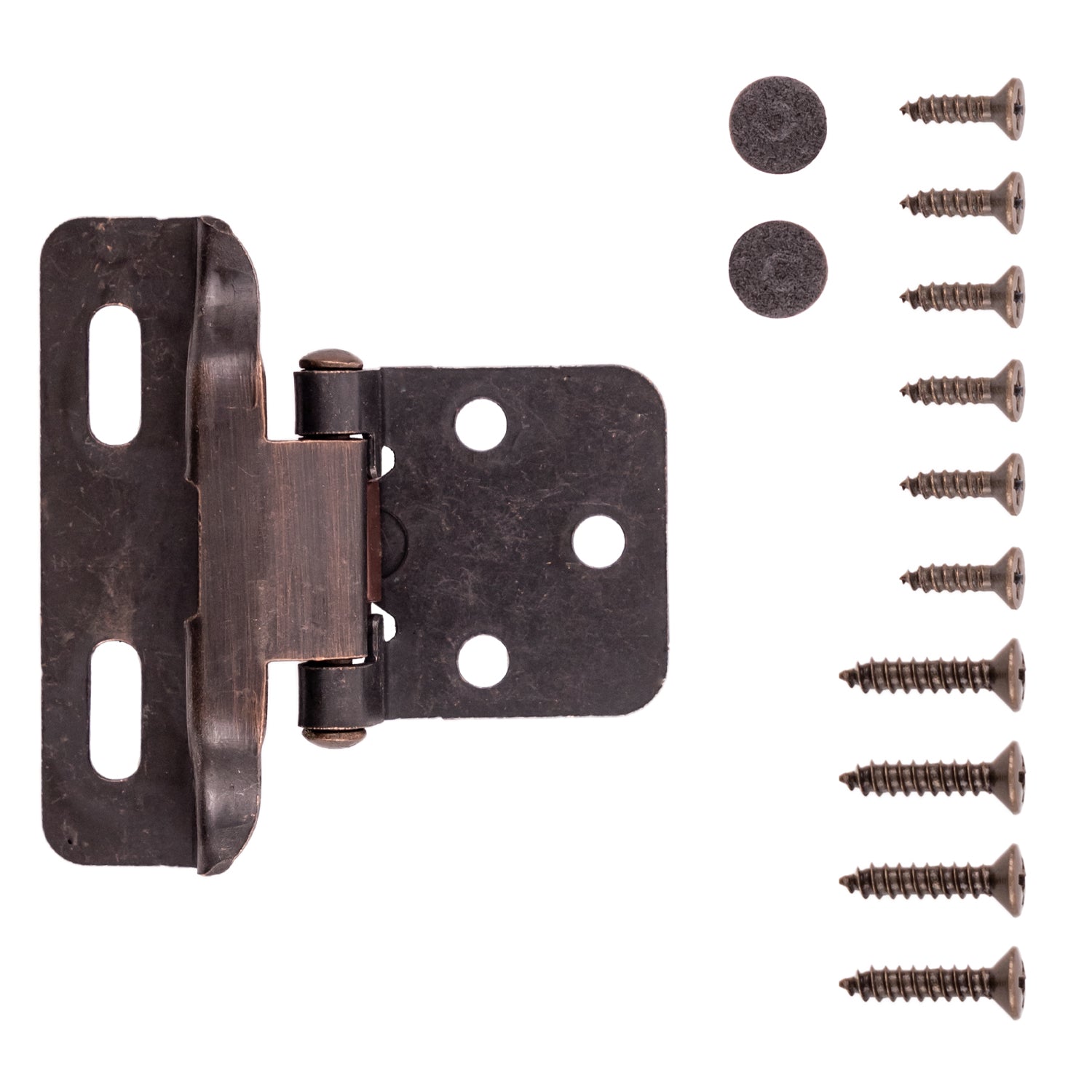 Semi Concealed Cabinet Hinges 1/4 Inch Overlay Face Frame Full Wrap Self-Close (2 Hinges/Per Pack) - Hickory Hardware