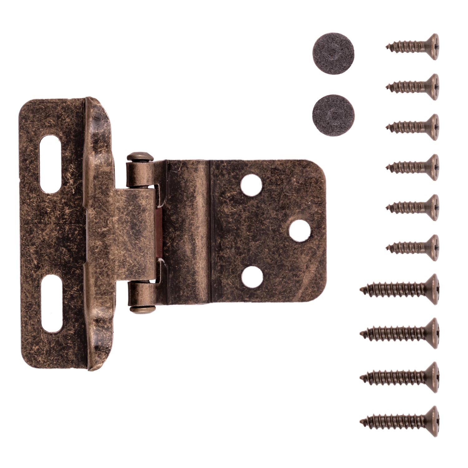 Self Closing Hinge Semi-Concealed 3/8 Inch Inset 1/4 Inch Overlay Face Frame Part Wrap Self-Close (2 Hinges/Per Pack) - Hickory Hardware