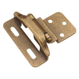 Self Closing Hinge Semi-Concealed 3/8 Inch Inset 1/4 Inch Overlay Face Frame Part Wrap Self-Close (2 Hinges/Per Pack) - Hickory Hardware