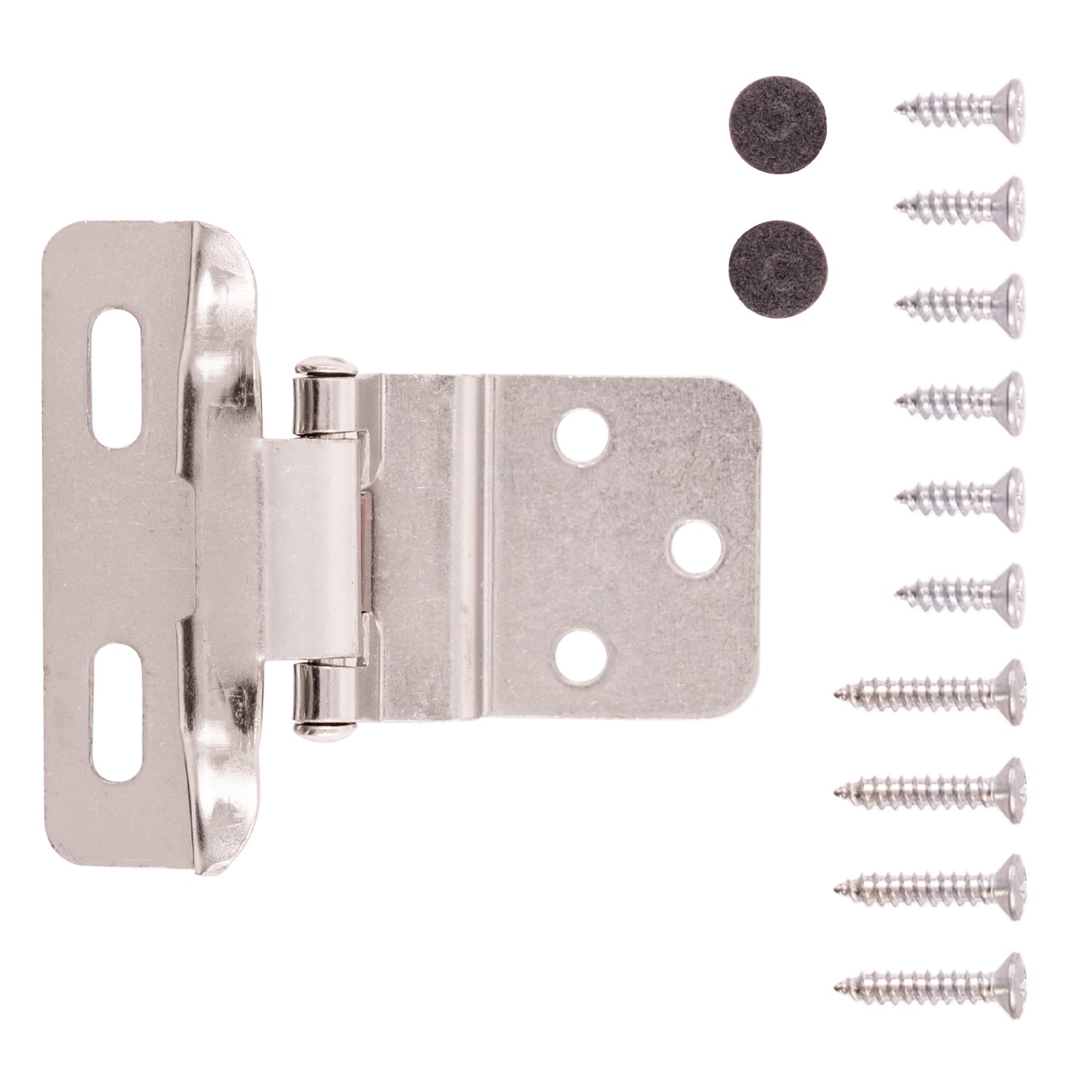 Self Closing Hinge Semi-Concealed 3/8 Inch Inset 1/4 Inch Overlay Face Frame Part Wrap Self-Close (2 Hinges/Per Pack) - Hickory Hardware