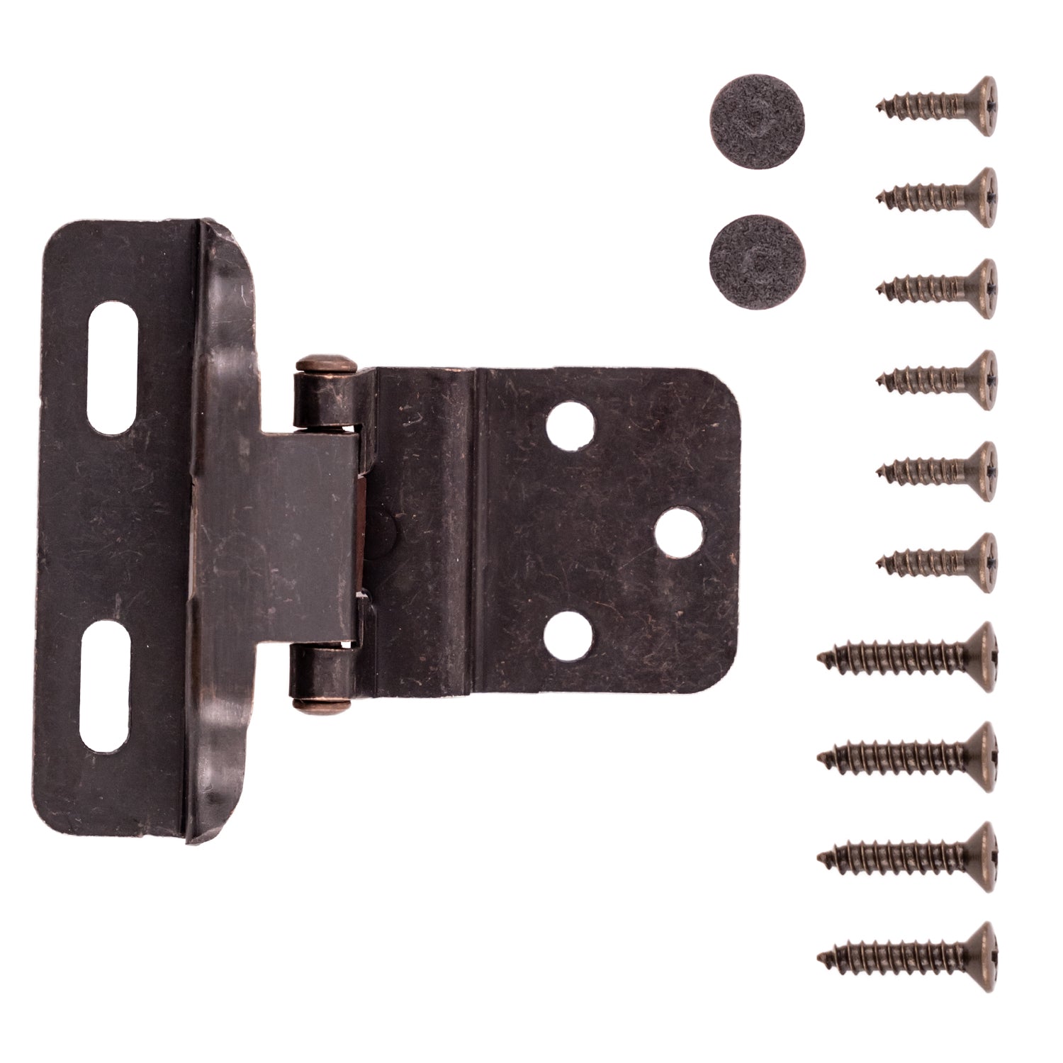 Self Closing Hinge Semi-Concealed 3/8 Inch Inset 1/4 Inch Overlay Face Frame Part Wrap Self-Close (2 Hinges/Per Pack) - Hickory Hardware