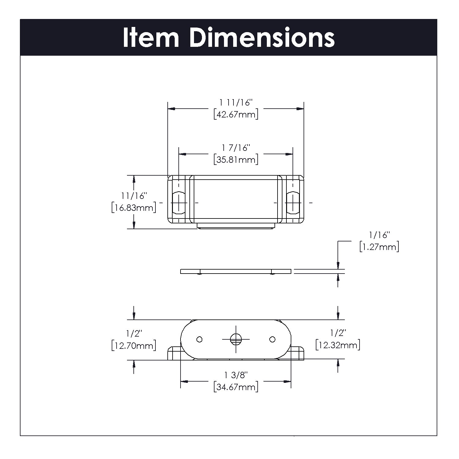 Strong Magnetic Door Catch 1-7/16 Inch Center to Center - Hickory Hardware