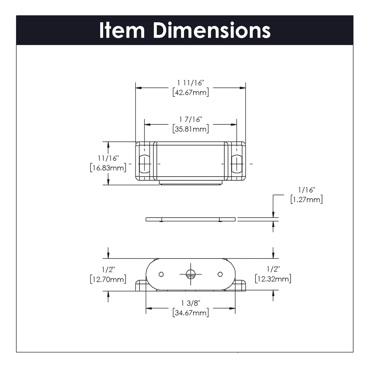 Strong Magnetic Door Catch 1-7/16 Inch Center to Center - Hickory Hardware