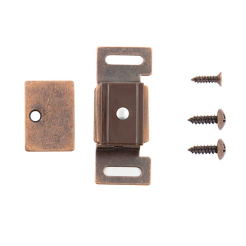 Magnetic Drawer Catch 2 Inch Center to Center in Statuary Bronze- Hickory Hardware