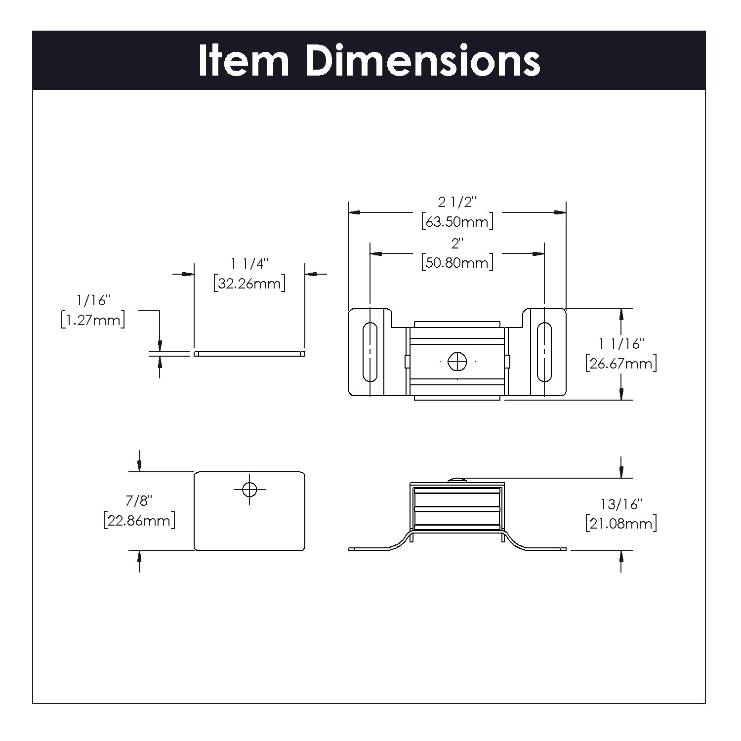 Magnetic Drawer Catch 2 Inch Center to Center in Statuary Bronze- Hickory Hardware