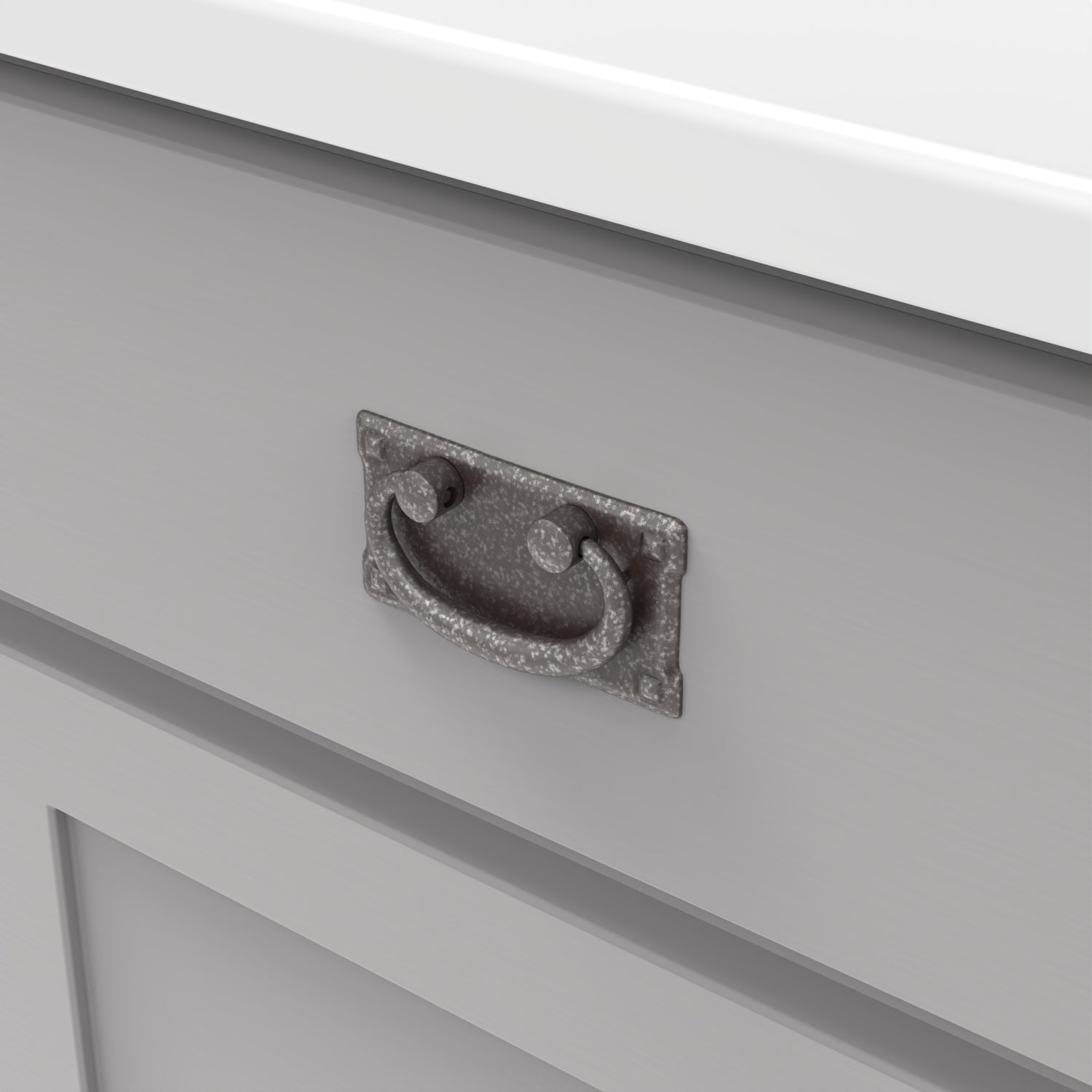 Ring Pull 1-1/4 Inch Center to Center in Black Mist Antique - Old Mission Collection