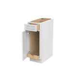 Park Avenue White - Single Door & Drawer Base Cabinet | 12"W x 34.5"H x 24"D