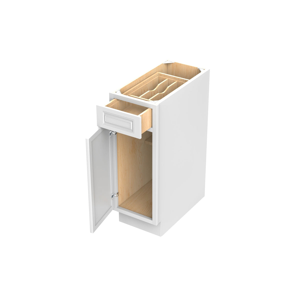 RTA - Park Avenue White - Single Door & Drawer Base Cabinet | 12"W x 34.5"H x 24"D