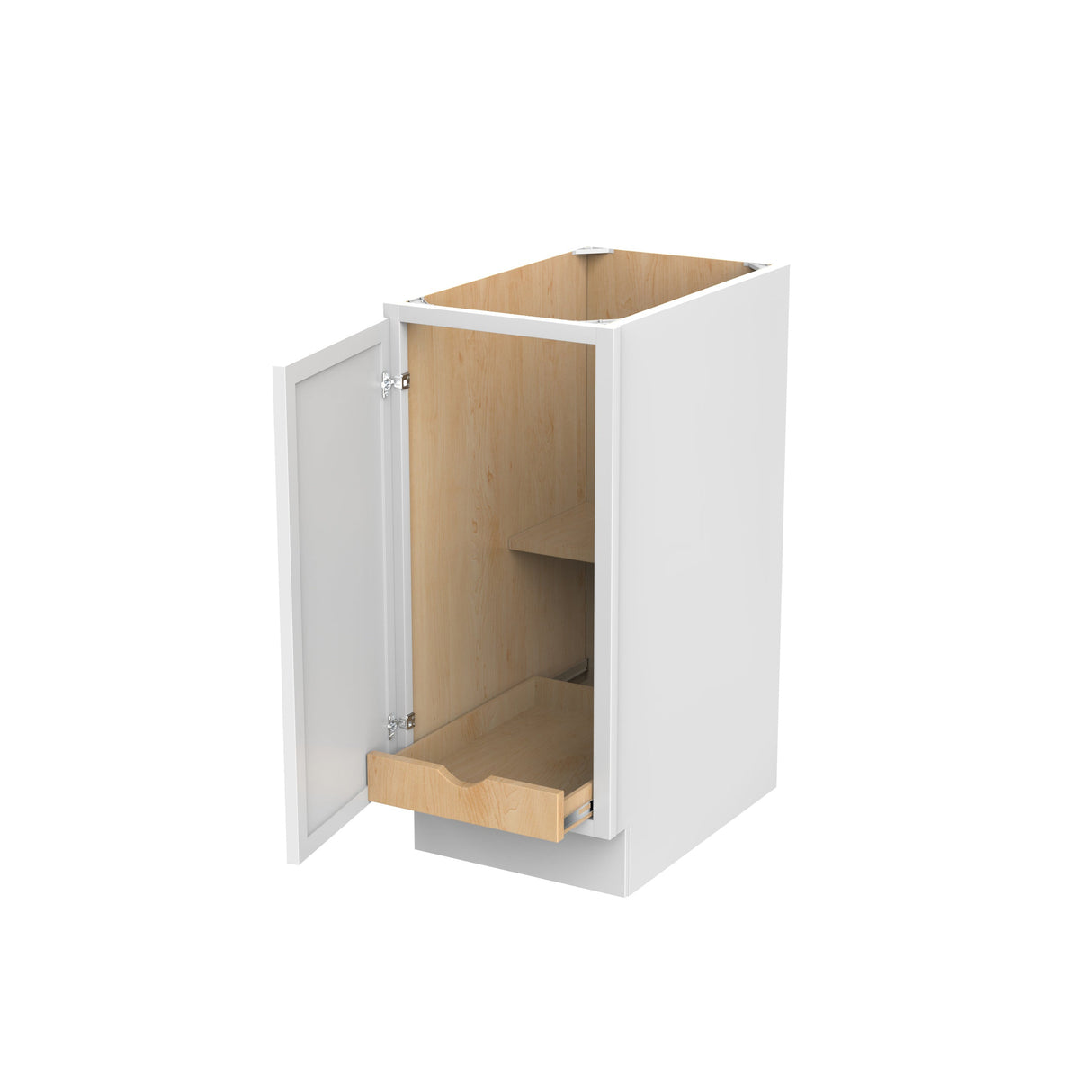 RTA - Park Avenue White - Single Door & Drawer Base Cabinet | 15"W x 34.5"H x 24"D