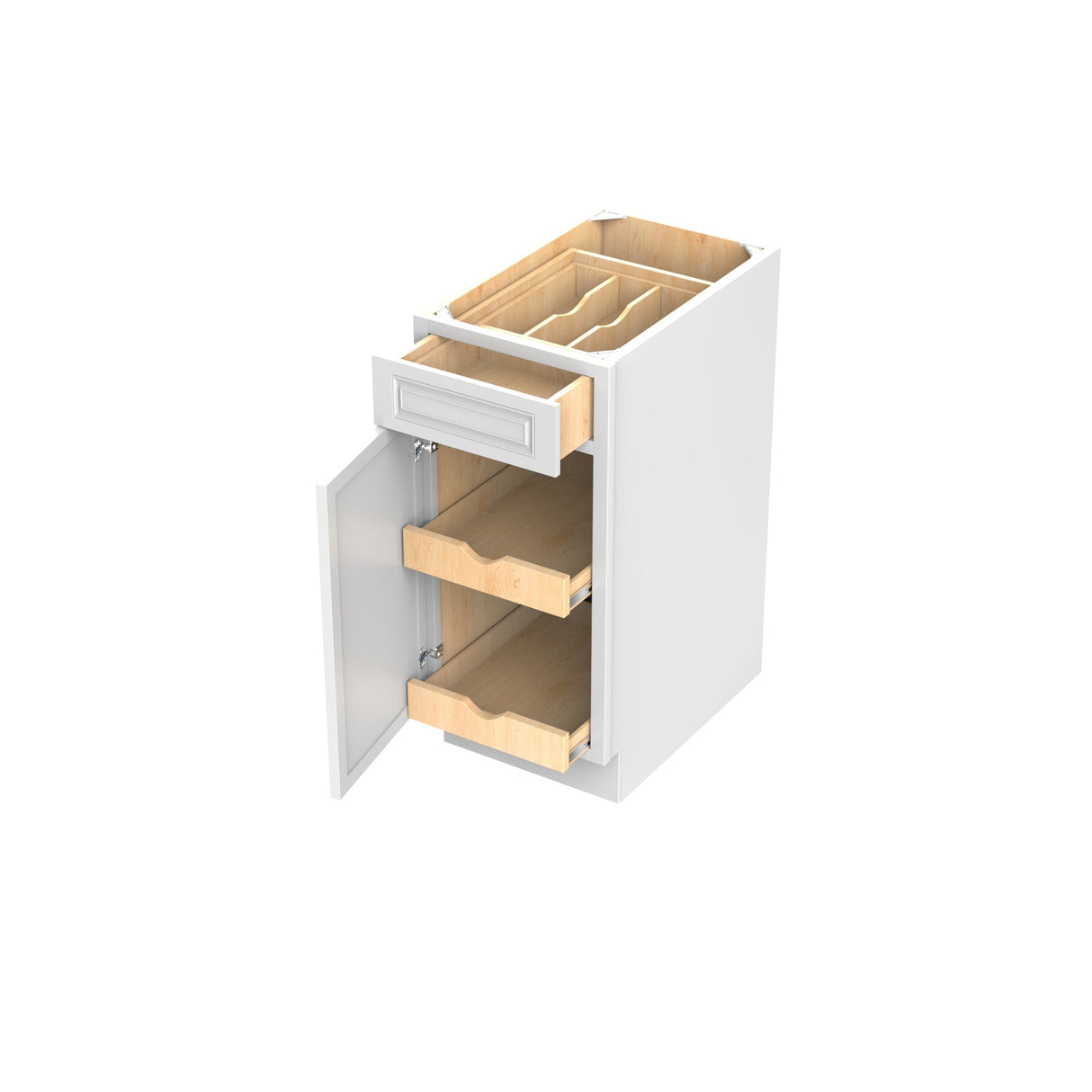 RTA - Park Avenue White - Single Door & Drawer Base Cabinet | 15"W x 34.5"H x 24"D