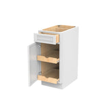 RTA - Park Avenue White - Single Door & Drawer Base Cabinet | 15"W x 34.5"H x 24"D