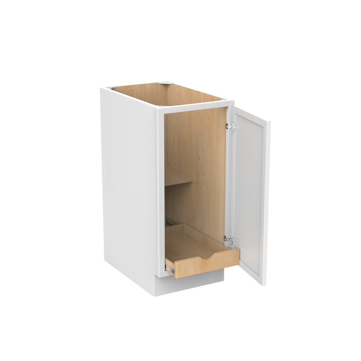 RTA - Park Avenue White - Single Door & Drawer Base Cabinet | 15"W x 34.5"H x 24"D