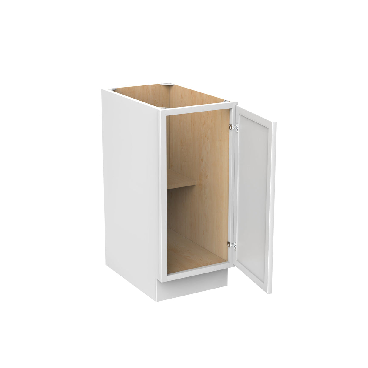 RTA - Park Avenue White - Single Door & Drawer Base Cabinet | 15"W x 34.5"H x 24"D