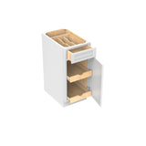 RTA - Park Avenue White - Single Door & Drawer Base Cabinet | 15"W x 34.5"H x 24"D