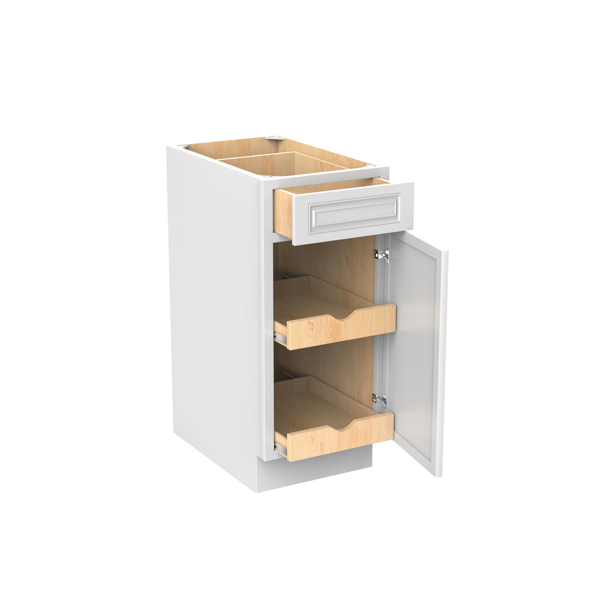 RTA - Park Avenue White - Single Door & Drawer Base Cabinet | 15"W x 34.5"H x 24"D