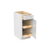 RTA - Park Avenue White - Single Door & Drawer Base Cabinet | 15"W x 34.5"H x 24"D