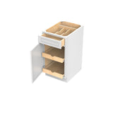 RTA - Park Avenue White - Single Door & Drawer Base Cabinet | 18"W x 34.5"H x 24"D