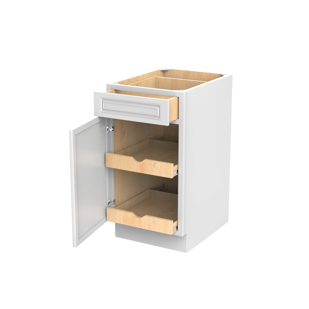 RTA - Park Avenue White - Single Door & Drawer Base Cabinet | 18"W x 34.5"H x 24"D