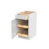RTA - Park Avenue White - Single Door & Drawer Base Cabinet | 18"W x 34.5"H x 24"D