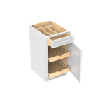 RTA - Park Avenue White - Single Door & Drawer Base Cabinet | 18"W x 34.5"H x 24"D